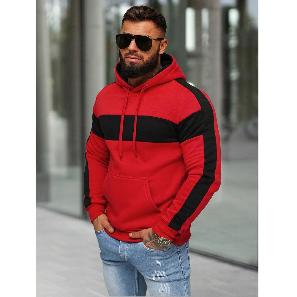Röd herrtröja - Stilig Hoodie sidan