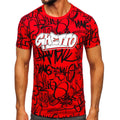 Röd herr T-shirt - Ghetto framifrån