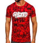 Röd herr T-shirt - Ghetto framifrån