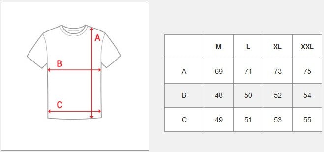 Herr T-shirt - Ghetto storlekstabell