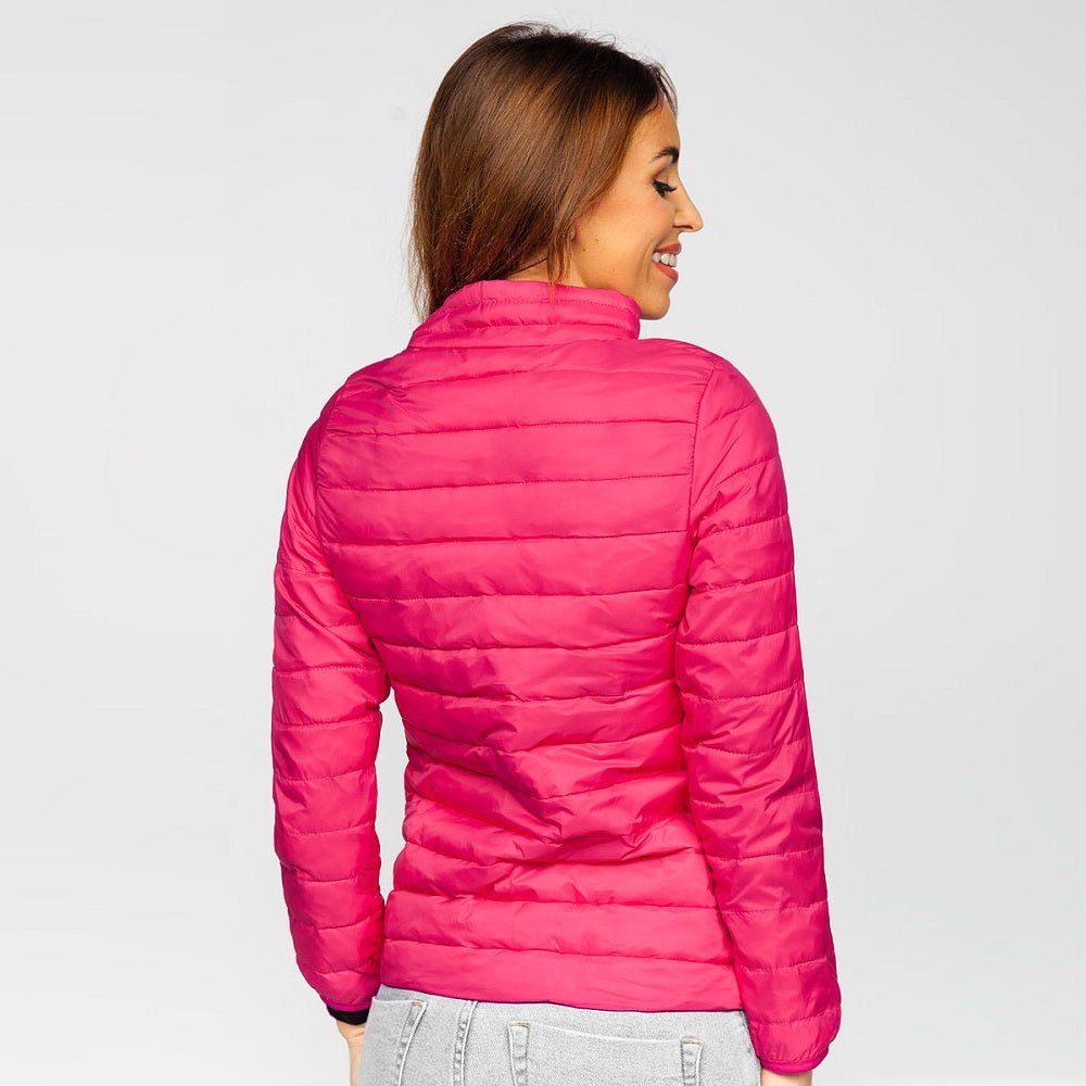 Quiltad billig rosa damjacka 429 kr bakifrån