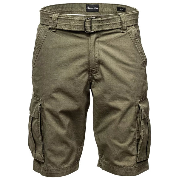 Gröna Cargoshorts Herr med Bälte – Amaci & Sons