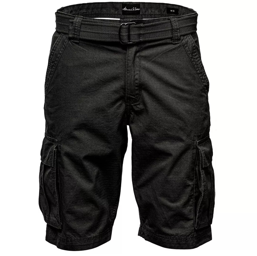 Svarta cargoshorts med bälte