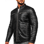 Svart jacka biker modell - Skinnjacka sida