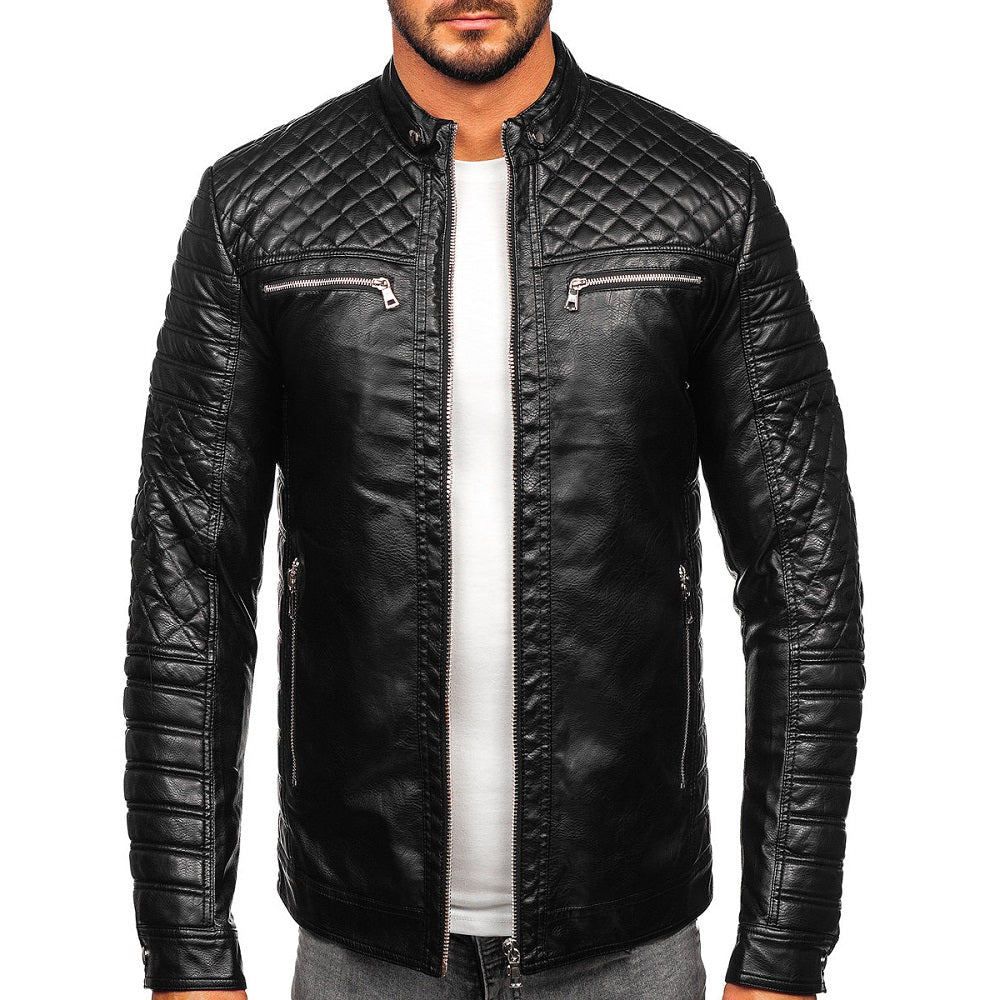 Svart jacka biker modell - Skinnjacka
