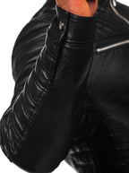 Svart jacka biker modell - Skinnjacka zoomad arm