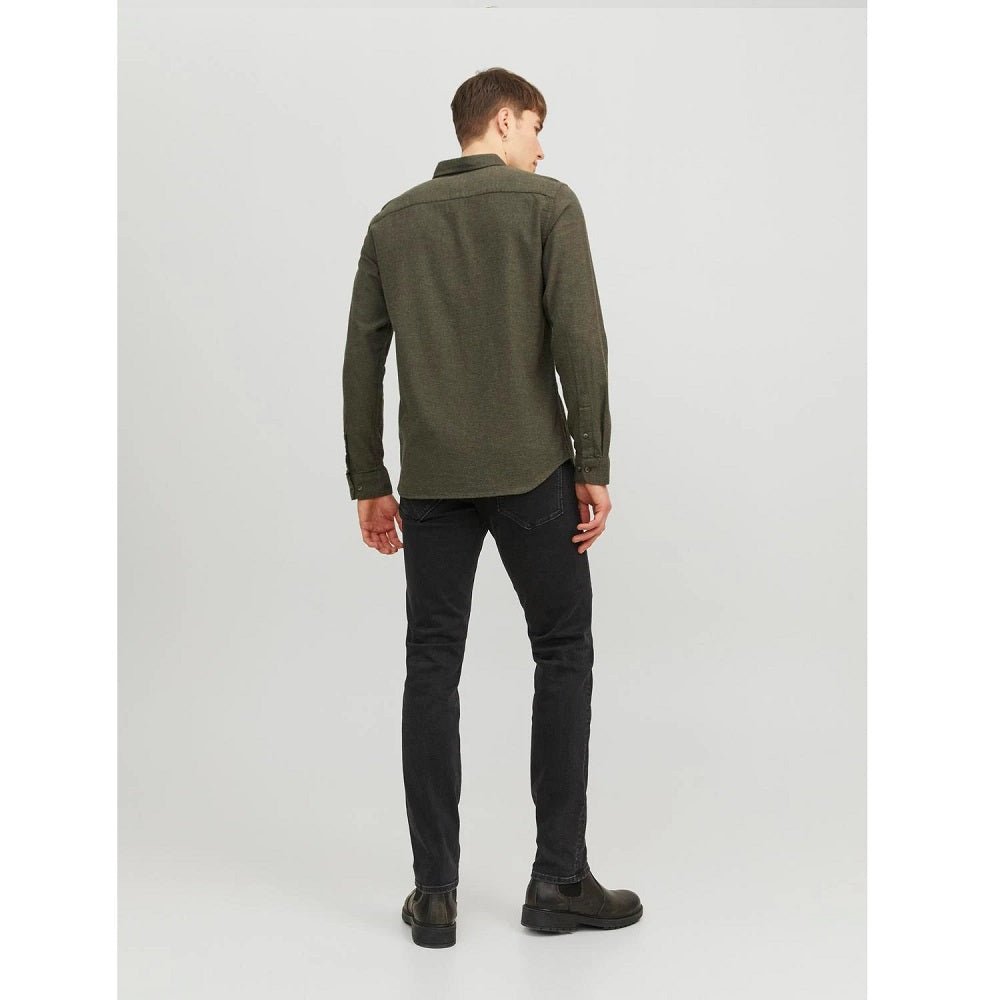 Långärmad herrskjorta i färgen Rosin från Jack and jones bakifrån