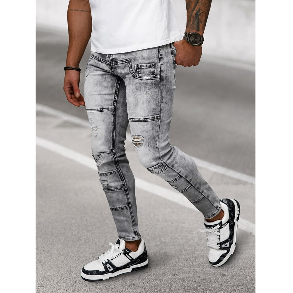 Grafitgråa Herrjeans - Dekorativa Sömmar