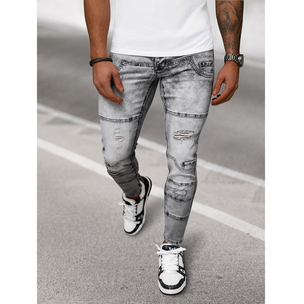 Grafitgråa Herrjeans - Dekorativa Sömmar framifrån