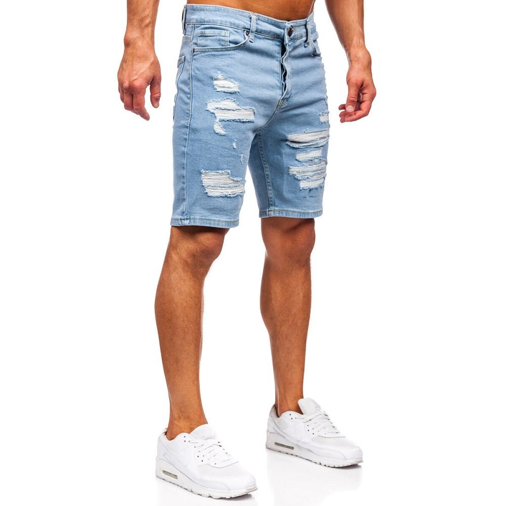 Herrshorts i jeans - Slim fit ljusblå sidan