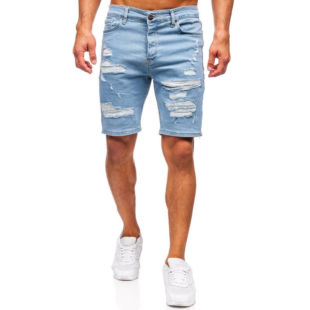 Herrshorts i jeans - Slim fit ljusblå