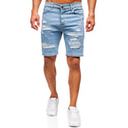 Herrshorts i jeans - Slim fit ljusblå
