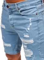Herrshorts i jeans - Slim fit ljusblå zoomad