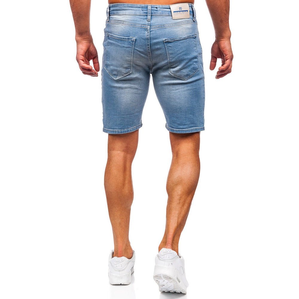 Slim fit ljusblåa shorts - Jeansshorts herr
