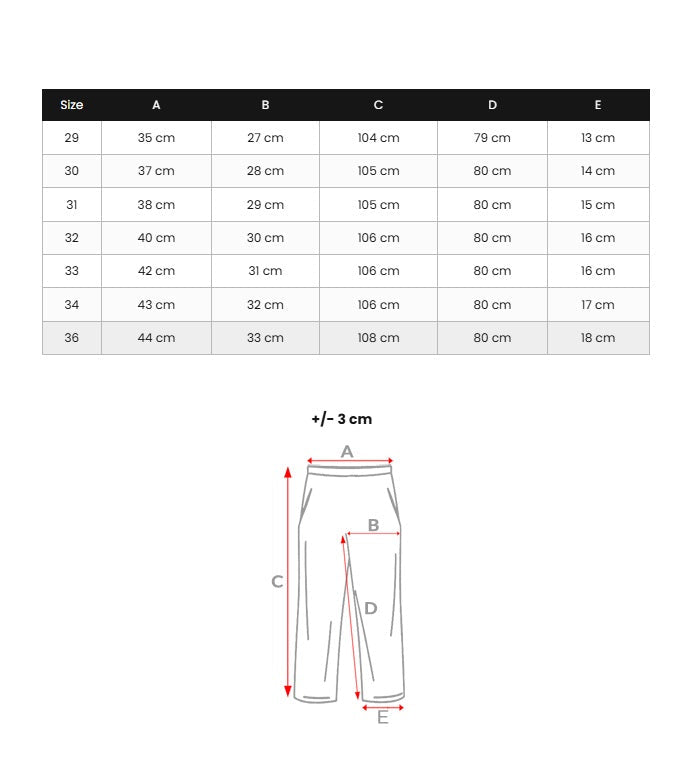 Slitna Slim Fit Jeans - Svarta Herrjeans storlekstabell
