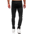 Slitna svarta jeans med resår och snören - Herr bakifrån