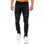 Slitna svarta jeans med resår och snören - Herr