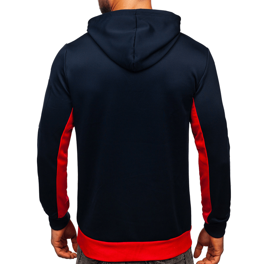 Sportig röd/mörkblå Hoodie