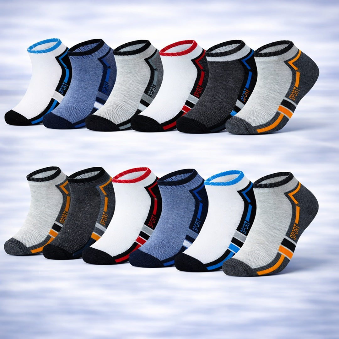 billigt 12-pack sportiga ankelstrumpor flerpack