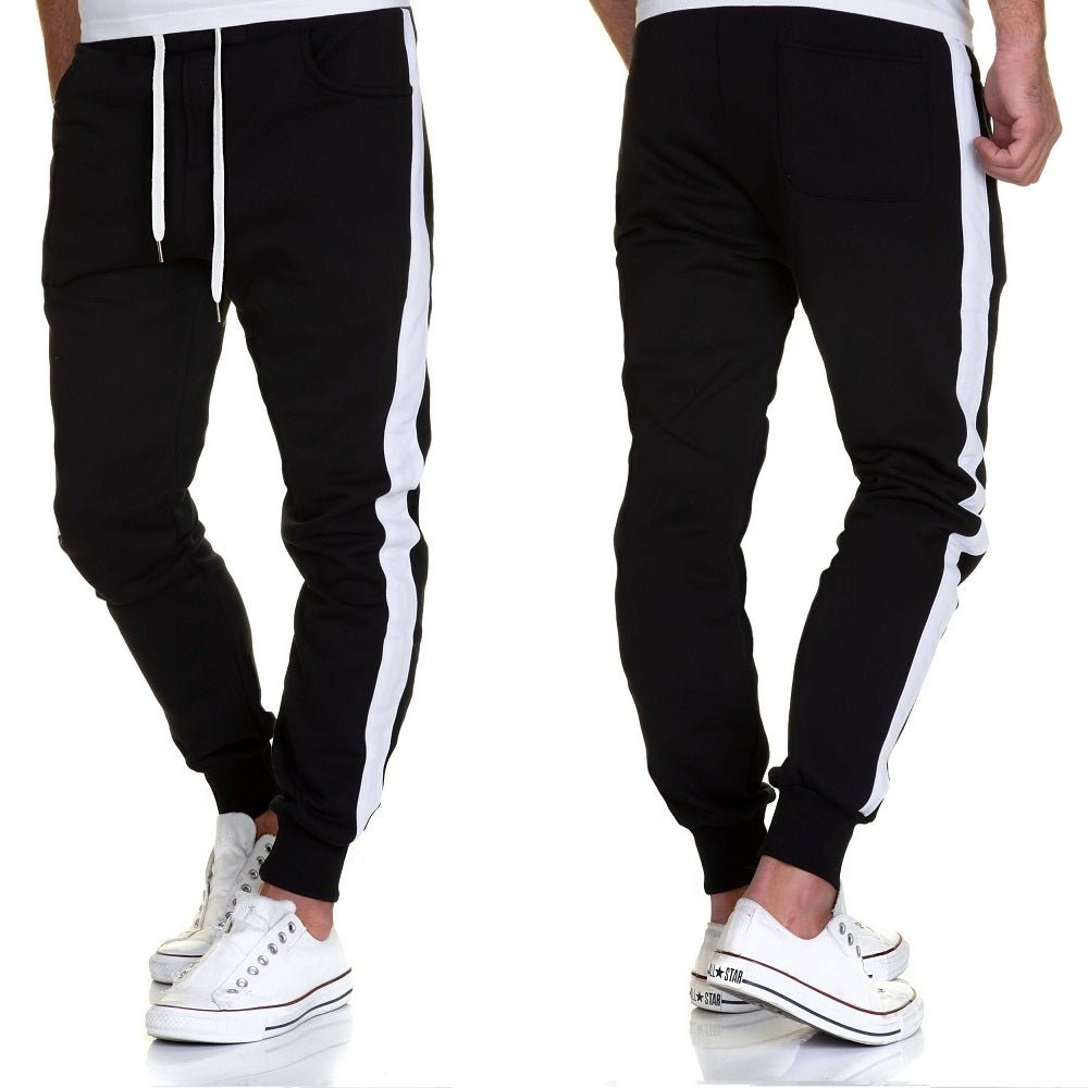 Sportiga sköna och billiga sweatpants herr - svart/vita byxor