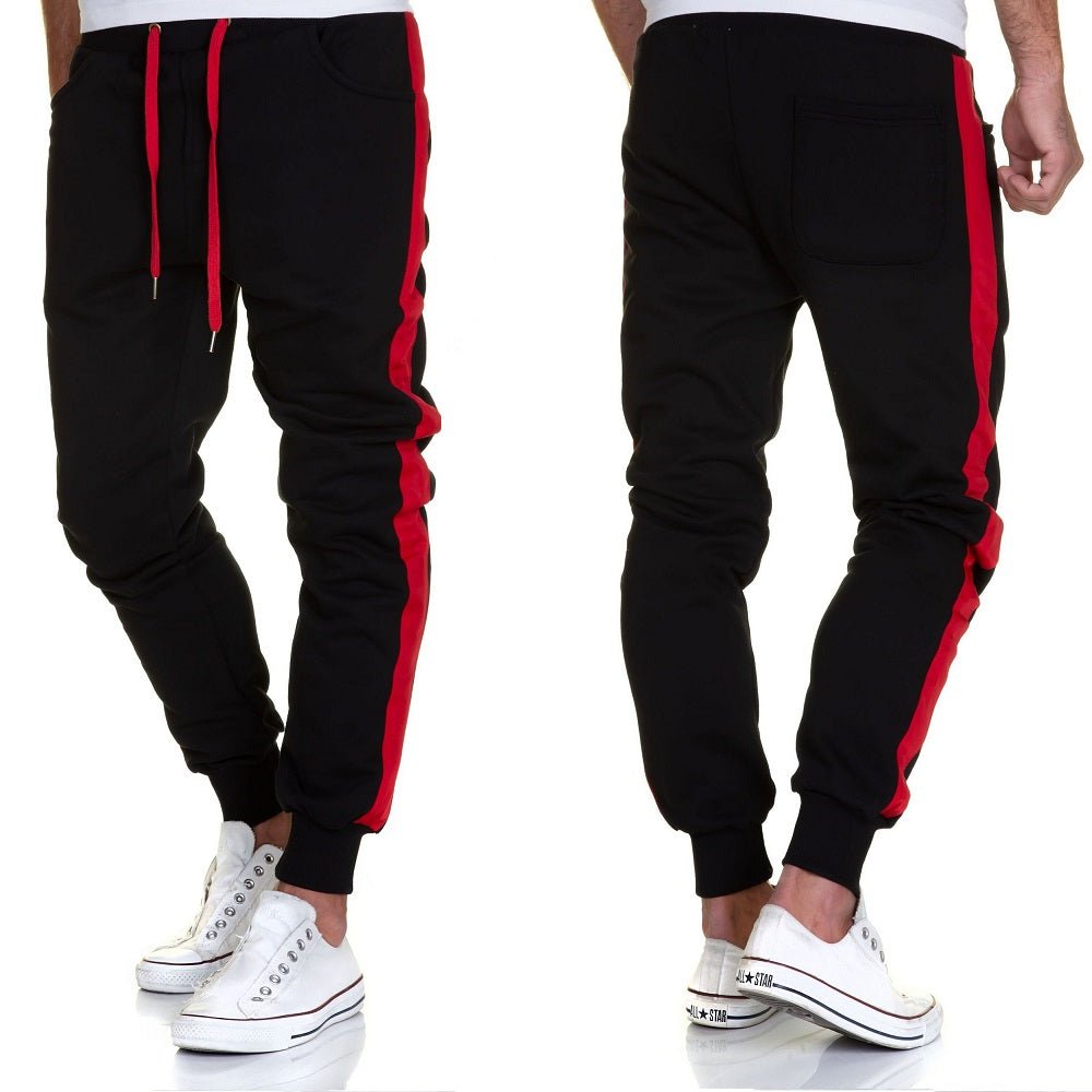 Sportiga sköna och billiga sweatpants herr - svart/röda byxor