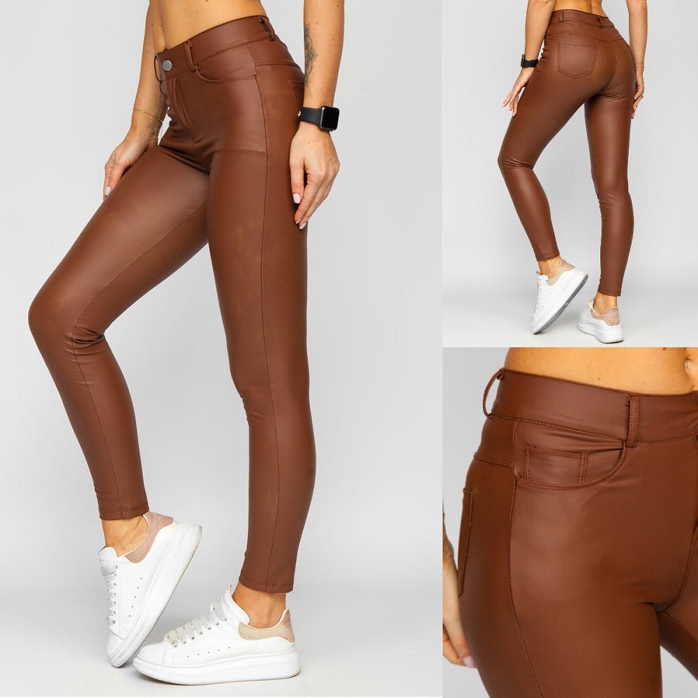 Chokladfärgade leggings dam