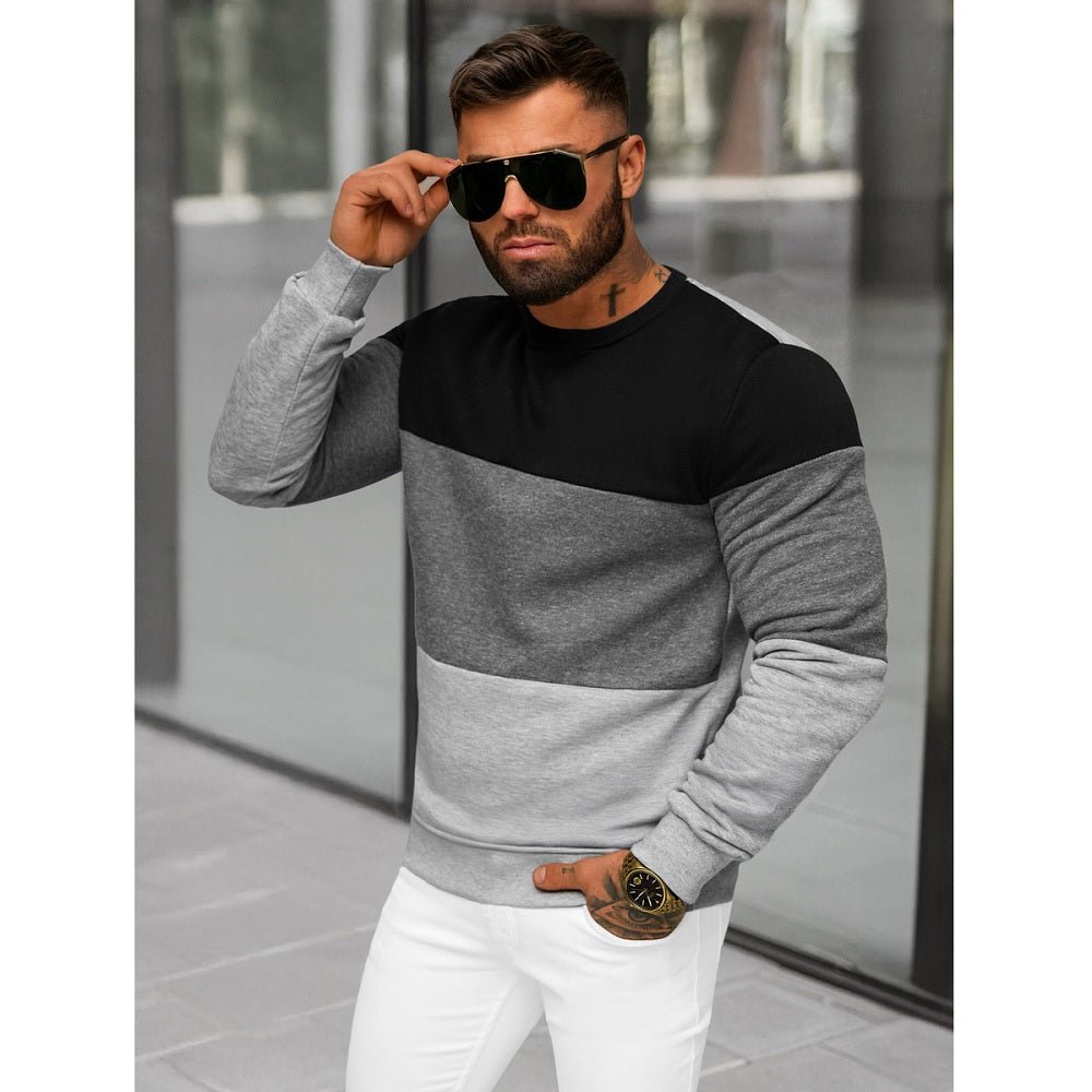 Trefärgad Herrtröja - Sweatshirt Grå sidan