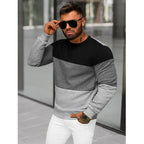 Trefärgad Herrtröja - Sweatshirt Grå sidan