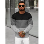Trefärgad Herrtröja - Sweatshirt Grå framifrån