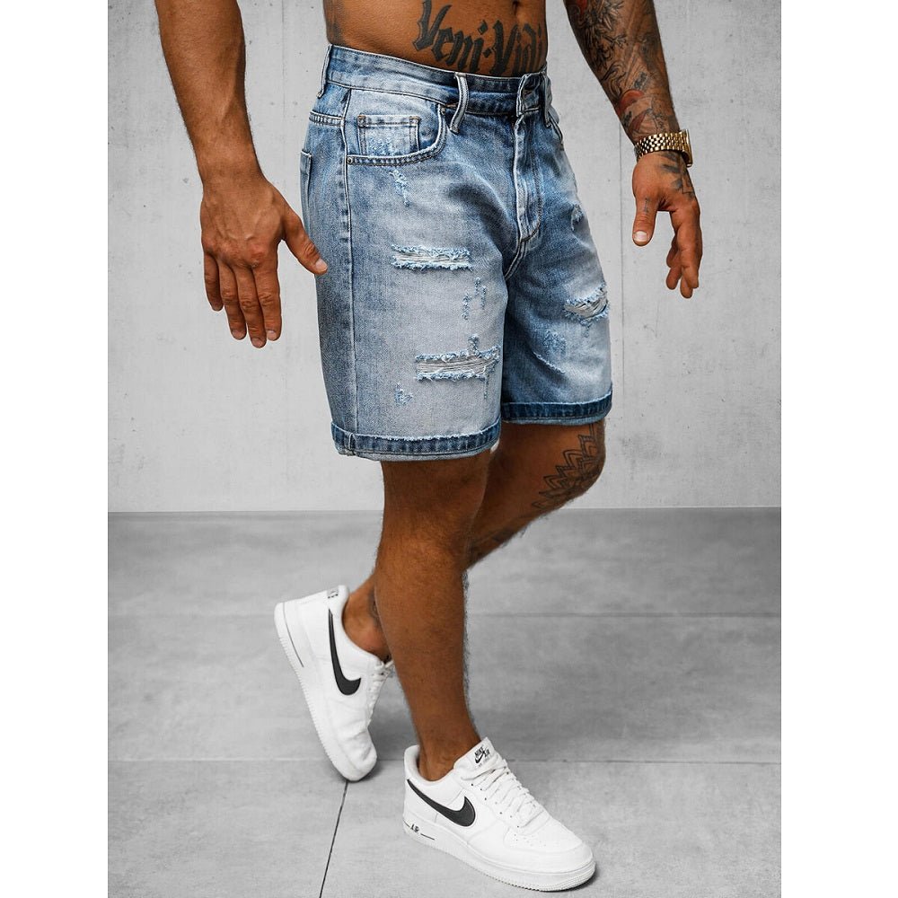 Trendslitna jeansshorts - Herrshorts Blå sidan