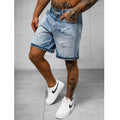 Trendslitna jeansshorts - Herrshorts Blå