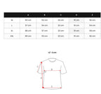 Storleksguide t-shirt mönstrad herr