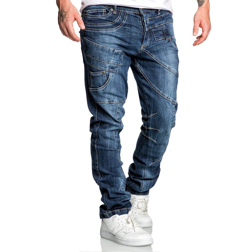 Stretch jeans herr - mörkblåa denim jeans front