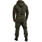 Supersköna unisex jumpsuits med luva - varm och gosig onesie grön bakifrån
