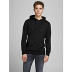 svart basic jack and jones hoodie front