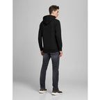 svart basic jack and jones hoodie bakifrån