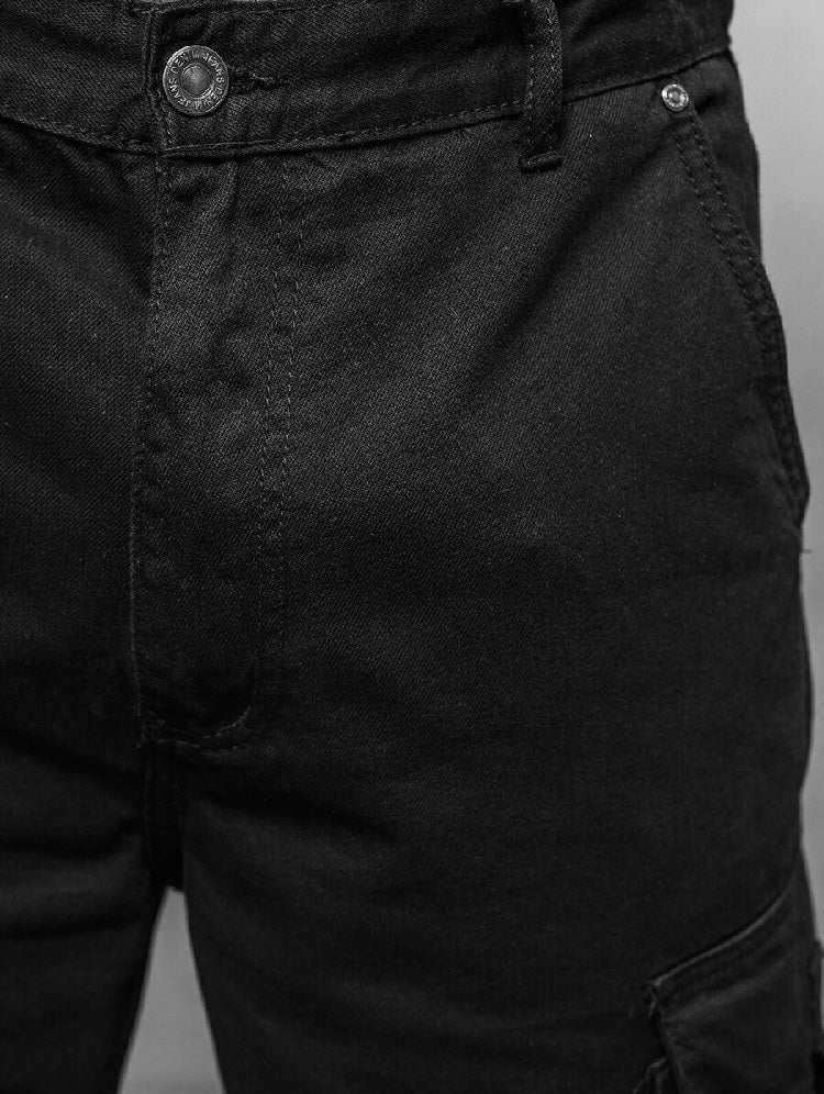 Herrbyxa cargo - Relaxed svart zoomad