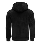 Fleecetröja, zip hoodie med dragkedja bakifrån