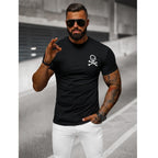 Slim fit t-shirt - Svart kortärmad tröja framifrån