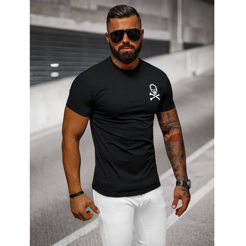 Slim fit t-shirt - Svart kortärmad tröja sidan