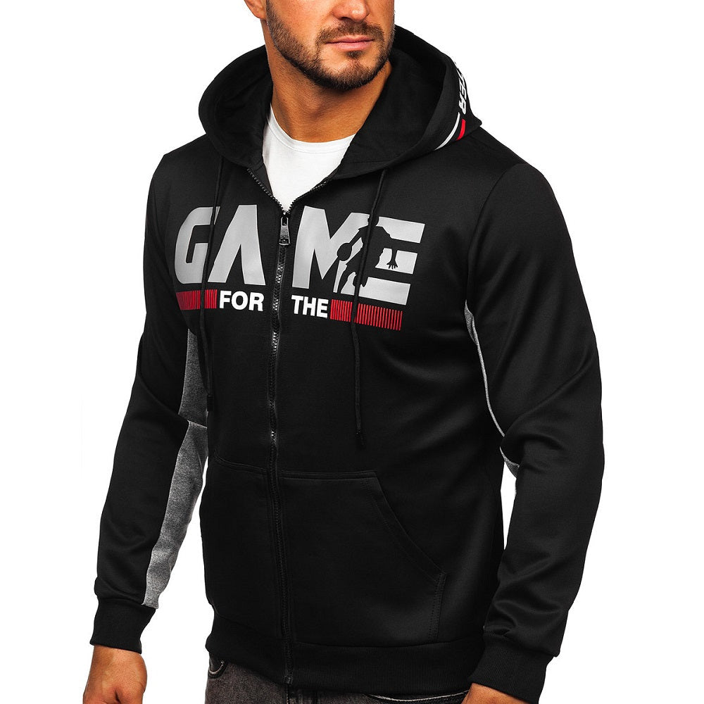 Zip hoodie herrtröja sidan