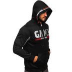 Zip hoodie herrtröja luva