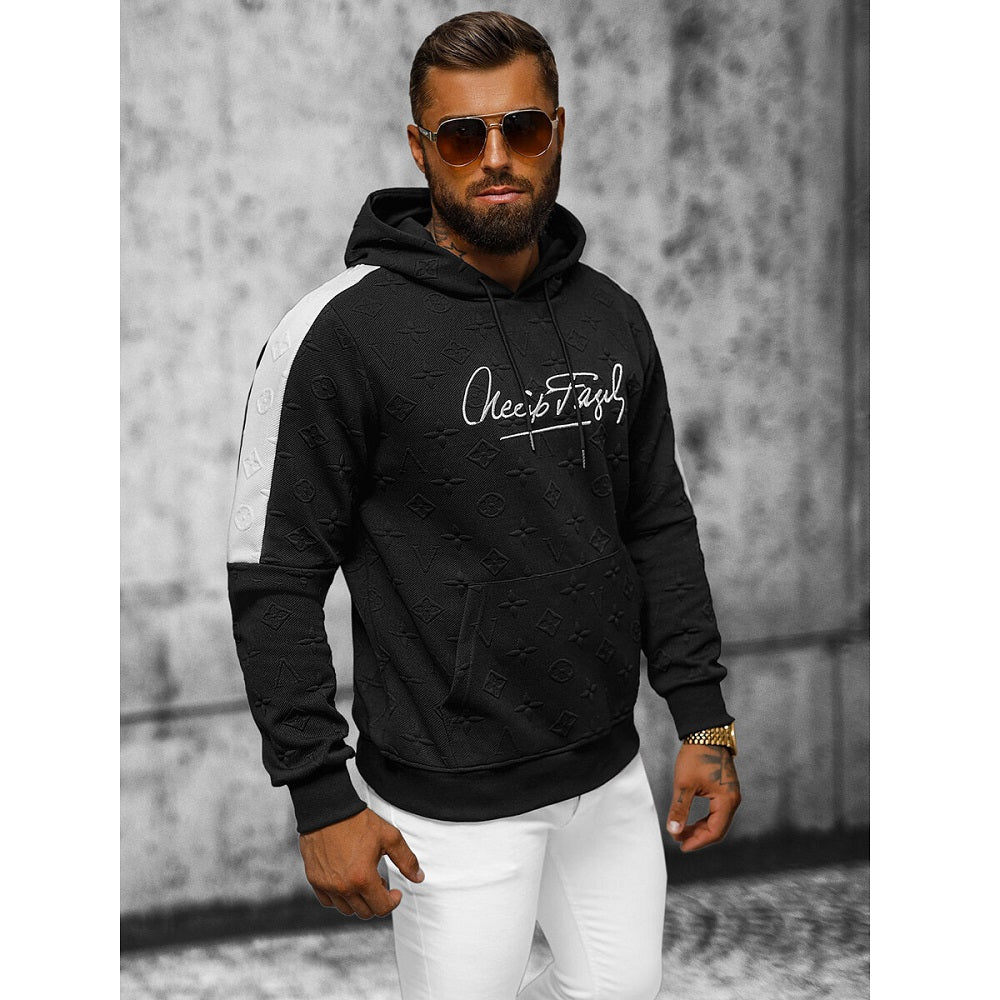 Svart hoodie - Herrluvtröja sida