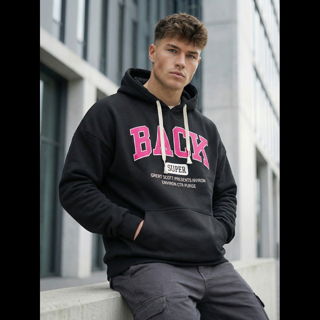 Hoodie Herr - Back super huvtröja sittande
