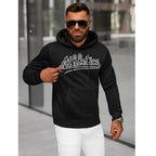 Hoodie med tryck Athletics - Svart Herrtröja sida