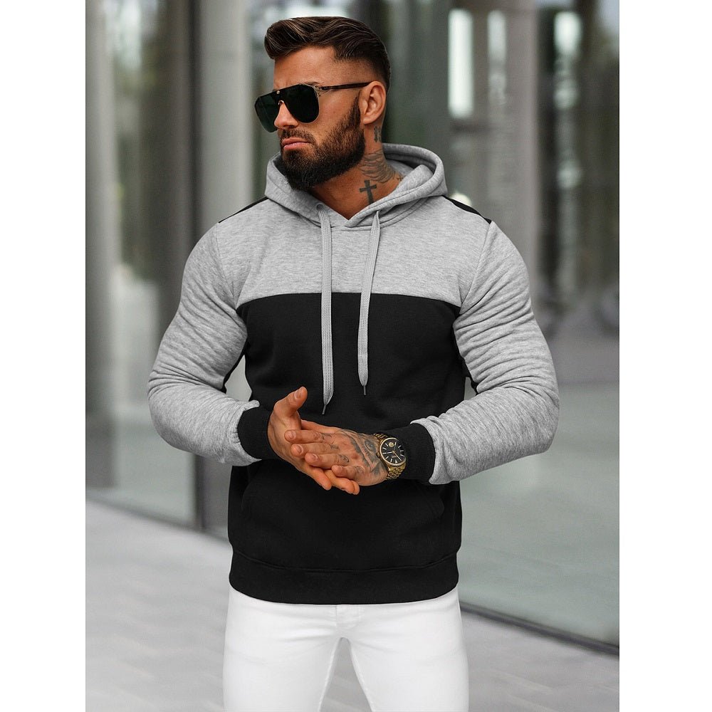 Tvåfärgad Hoodie - Svart Luvtröja