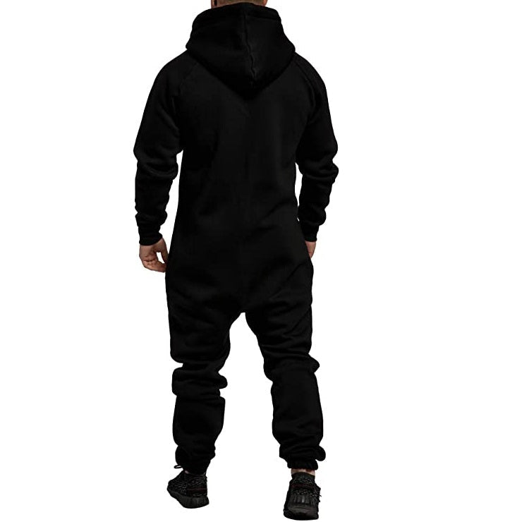 Svart onesie med luva 499 kr - Mysiga jumpsuits bakifrån