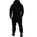 Svart onesie med luva 499 kr - Mysiga jumpsuits bakifrån
