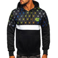 Svart printed Herr hoodie