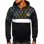 Svart printed Herr hoodie